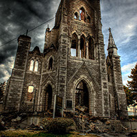 Ruine de l'église St-Paul suite à l'incendie
